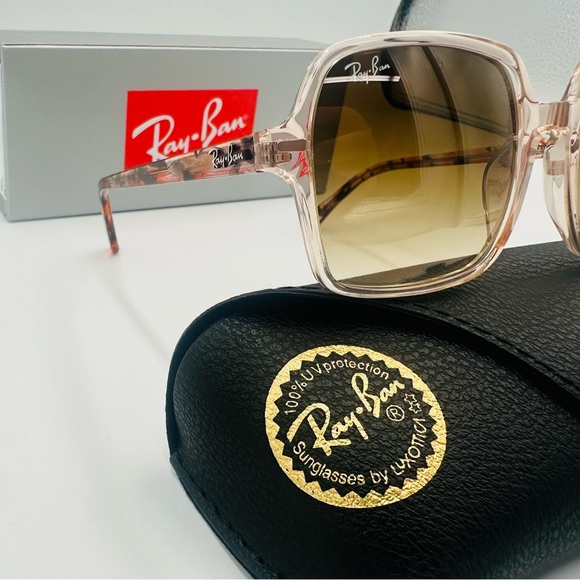 Ray-Ban Women’s Sunglasses RB1973 Square 53mm Brown w/ Gradient Brown Lens - Picture 3 of 9